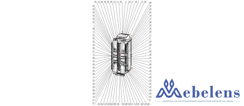 Узкий шкаф-купе ДОМАШНИЙ 1.1 BMS